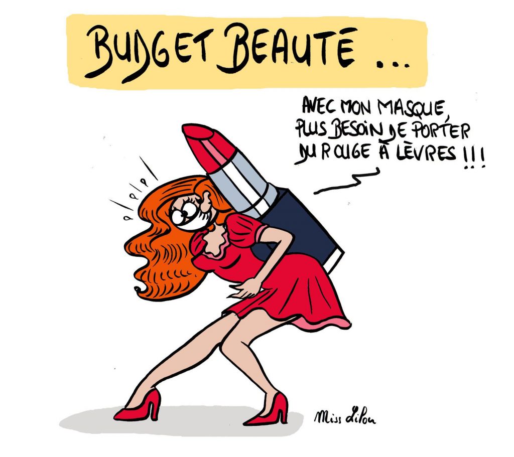 dessin presse humour coronavirus image drôle maquillage port du masque