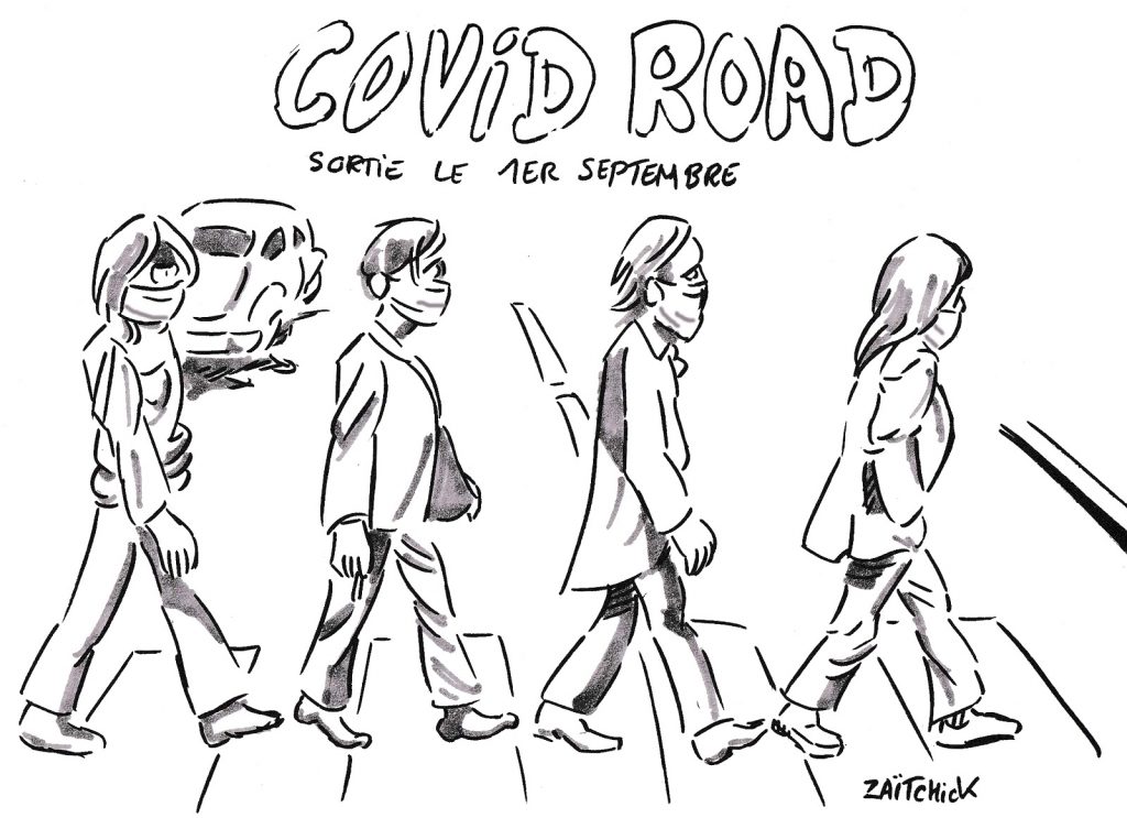 dessin presse humour coronavirus image drôle covid Abbey Road