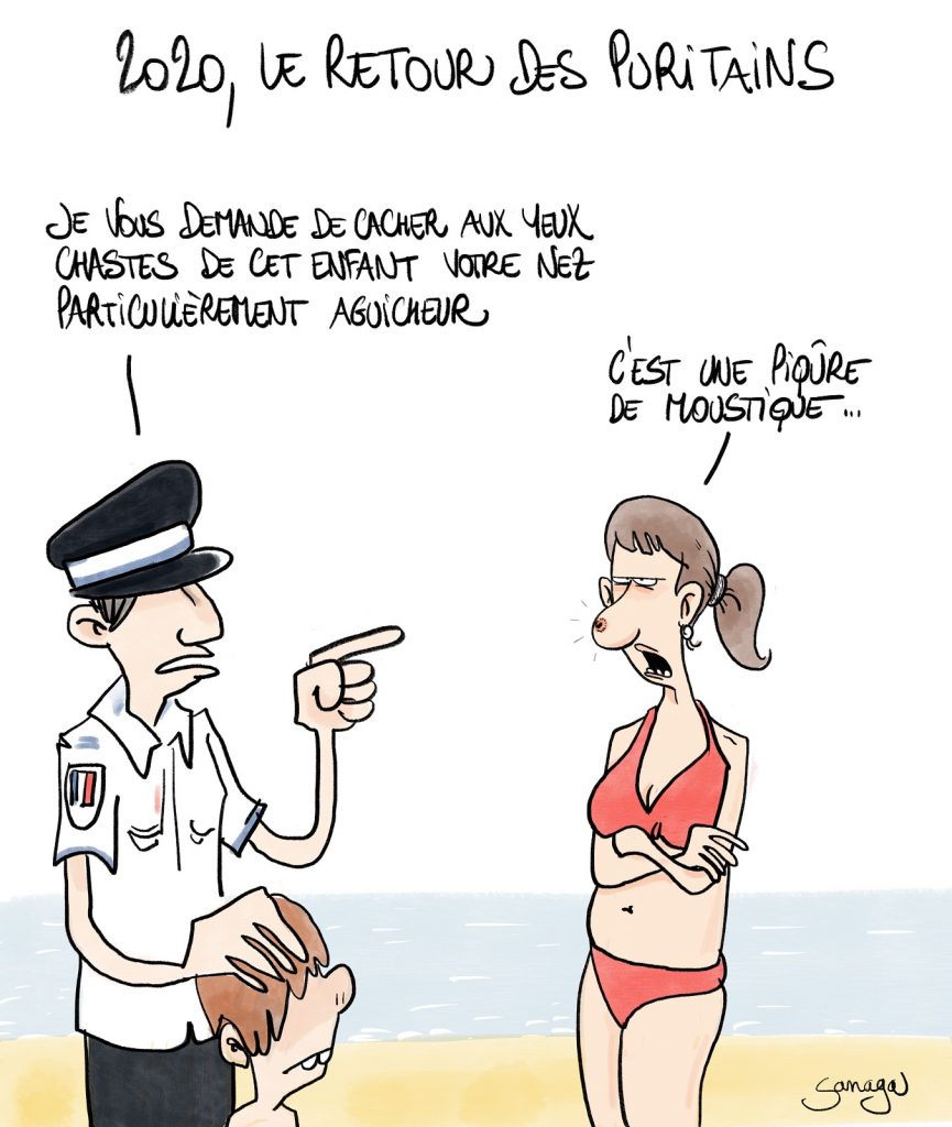 dessin presse humour seins nus image drôle Sainte-Marie-la-Mer puritanisme