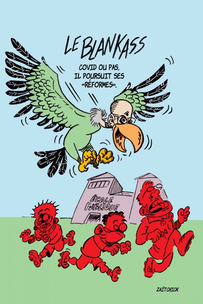 dessin presse humour Jean-Michel Blanquer image drôle Cracoucass réformes éducation nationale