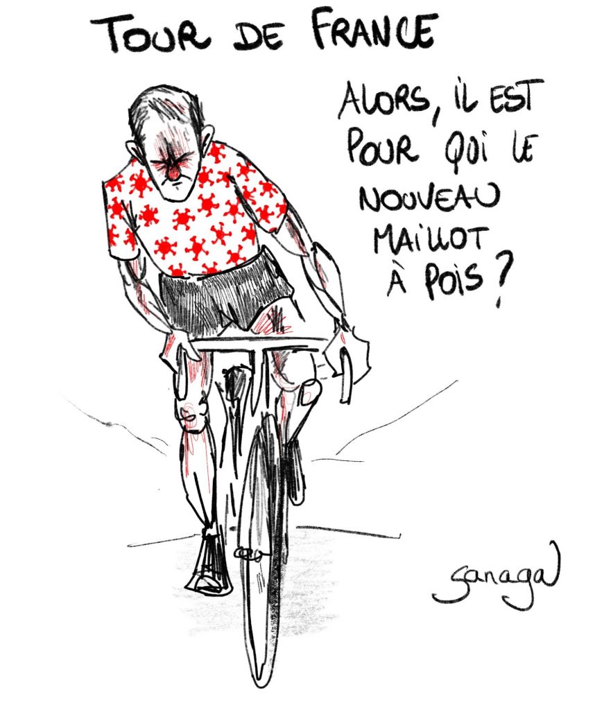 dessin presse humour coronavirus covid-19 image drôle Tour de France