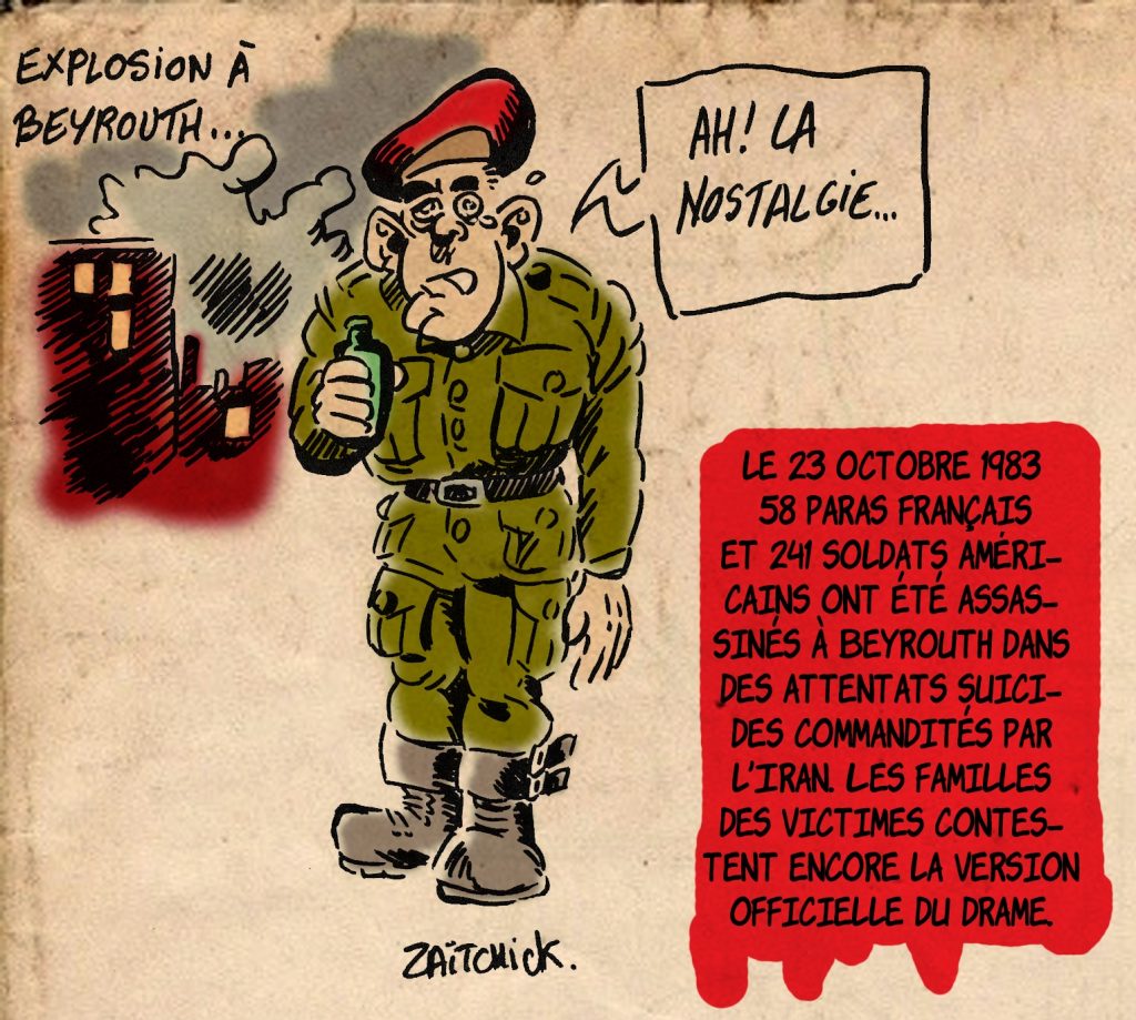 dessin presse humour Beyrouth image drôle 23 octobre 1983 attentat