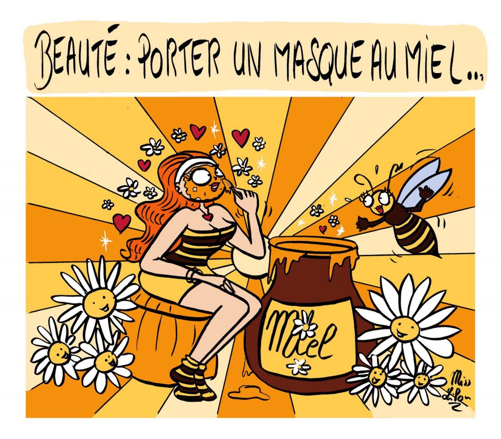 blague dessin esthétique humour image drôle soin visage miel