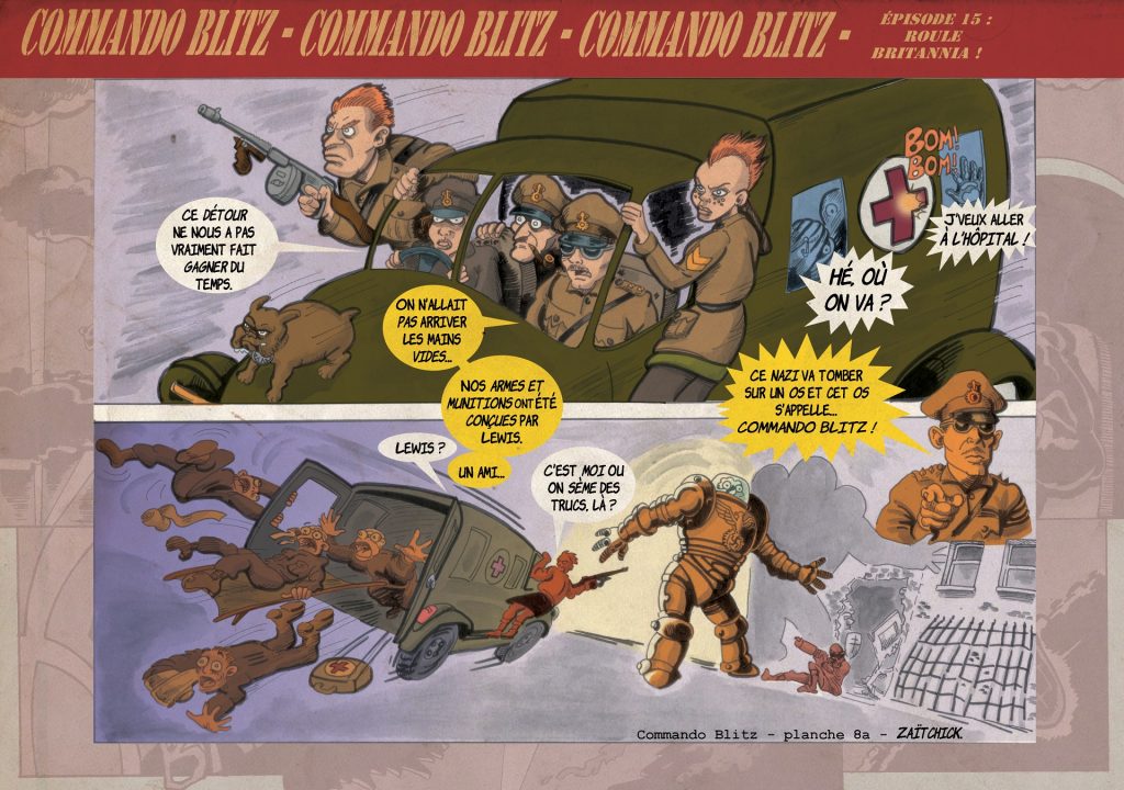 Commando Blitz BD bande dessinée nazi guerre mondiale robots science-fiction parodie