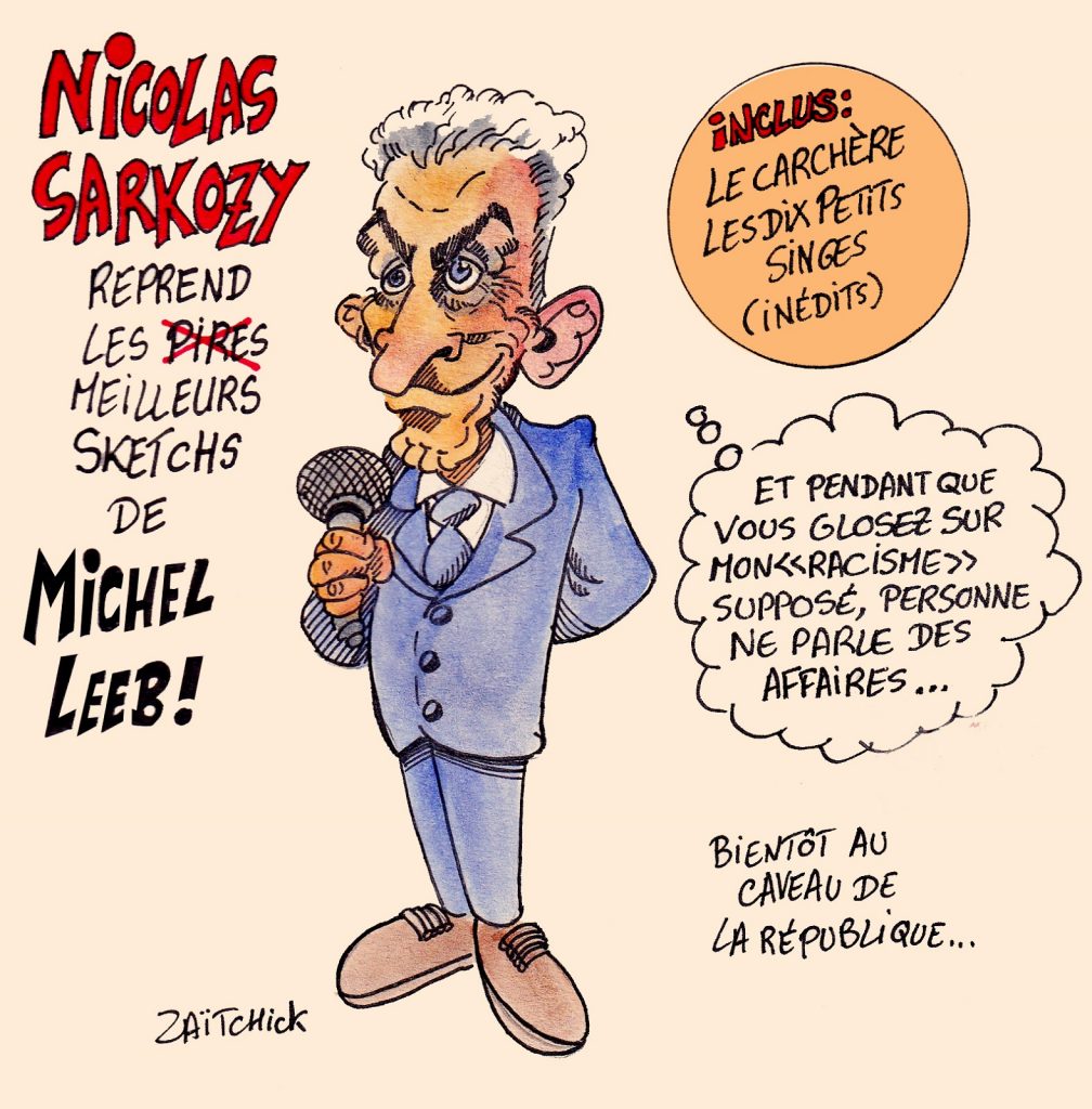 dessin presse humour Nicolas Sarkozy image drôle racisme nègres singes