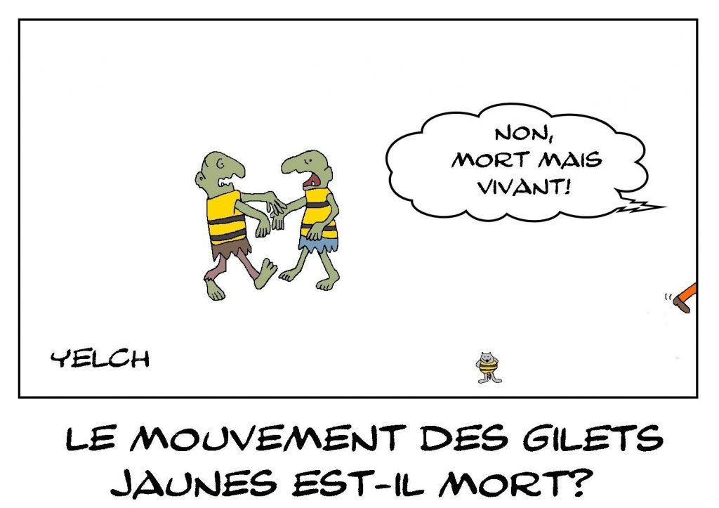 dessins humour politique du jour gilets jaunes image drôle zombies