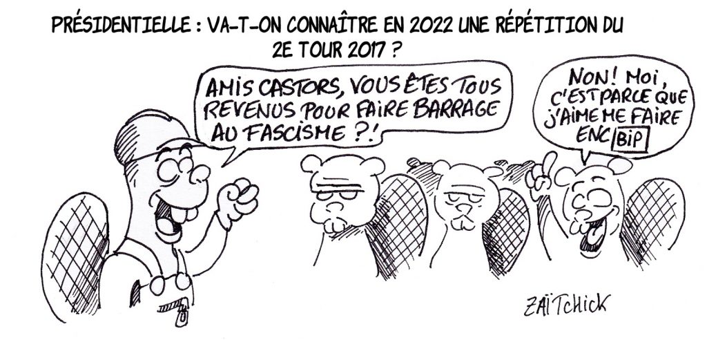 dessin presse humour présidentielle 2022 image drôle barrage fascisme