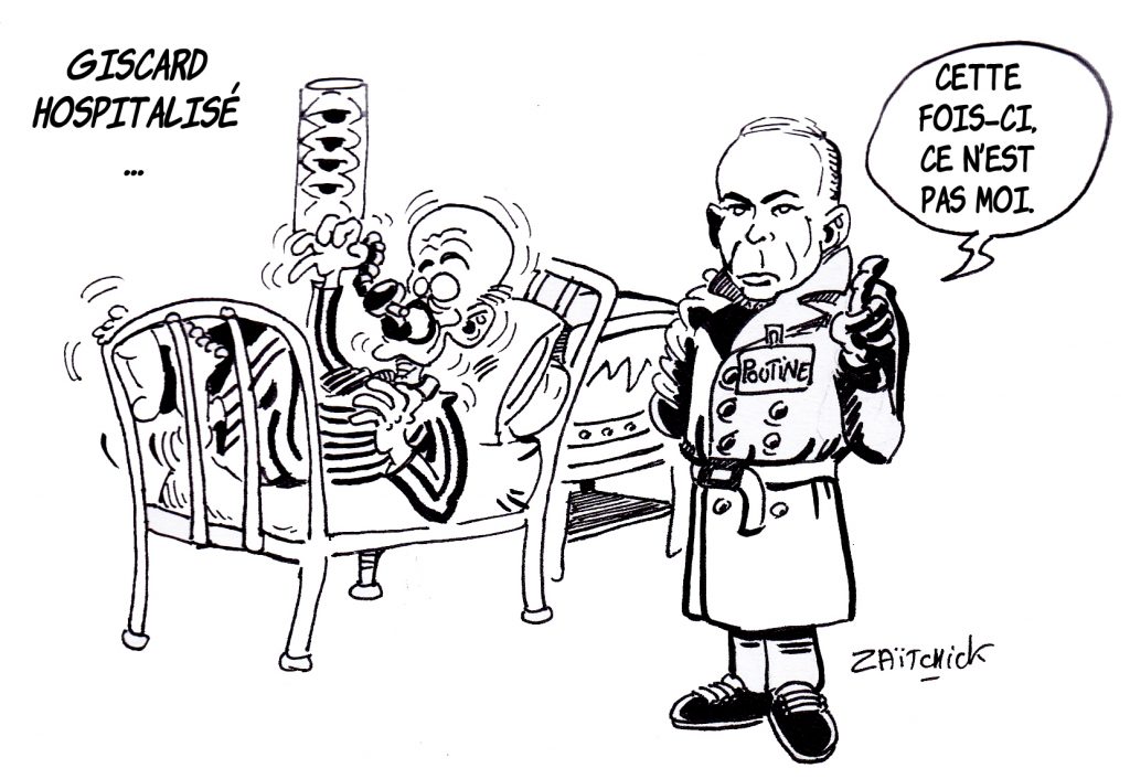 dessin presse humour hospitalisation Valéry Giscard d'Estaing image drôle Vladimir Poutine