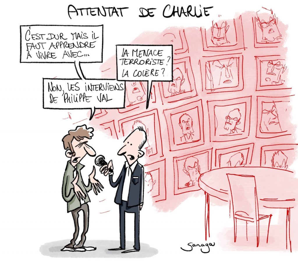 dessin presse humour attentat Charlie Hebdo image drôle Philippe Val