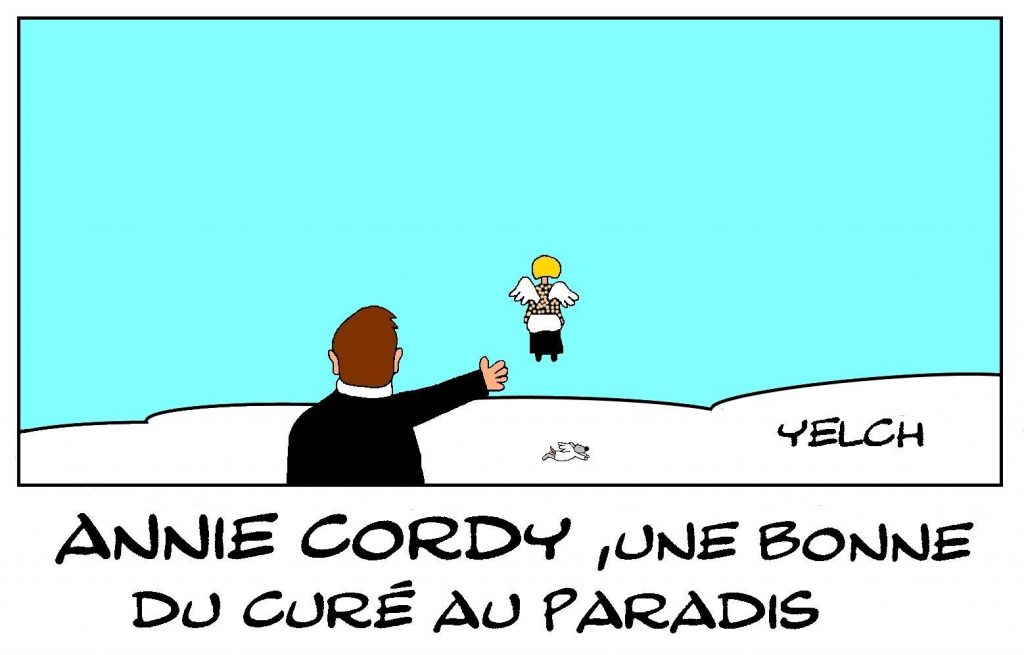 image drôle décès Annie Cordie dessin humour Tata Yoyo