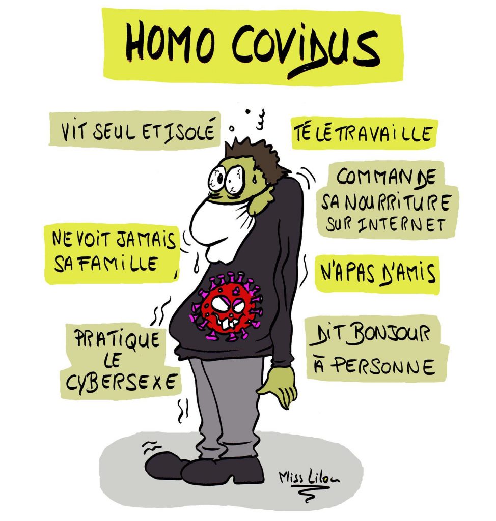 dessin presse humour coronavirus Covid-19 image drôle isolement télétravail cybersexe
