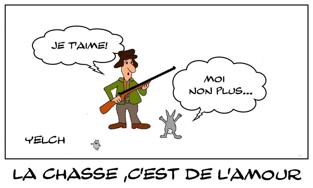 dessin presse humour chasseur image drôle chasse amour