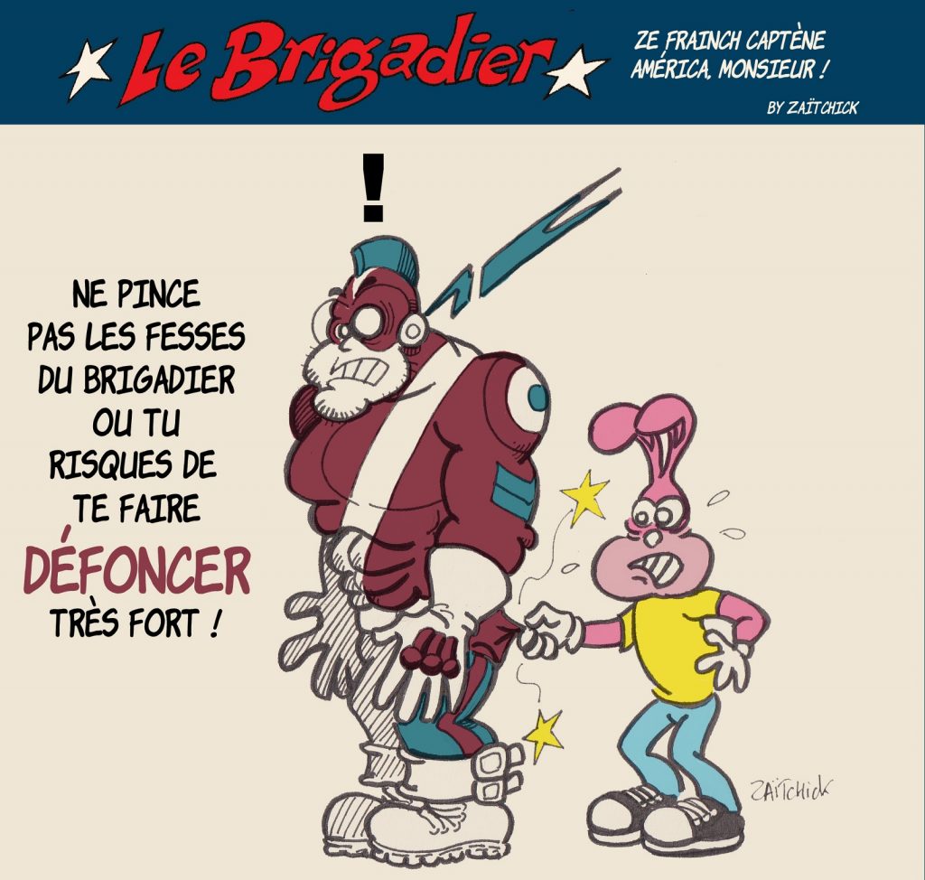 image drôle Le Brigadier dessin humour lapin du métro fesses