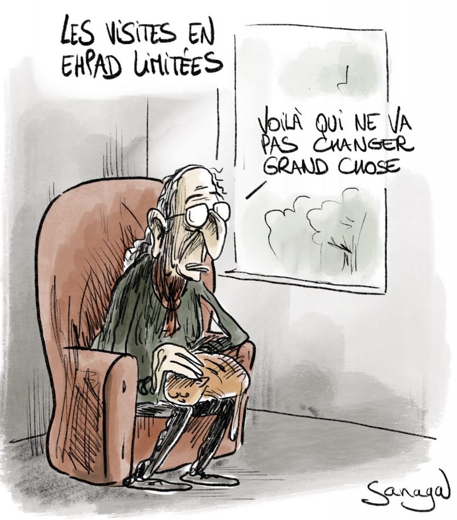 dessin presse humour coronavirus Ehpad image drôle limitation visites