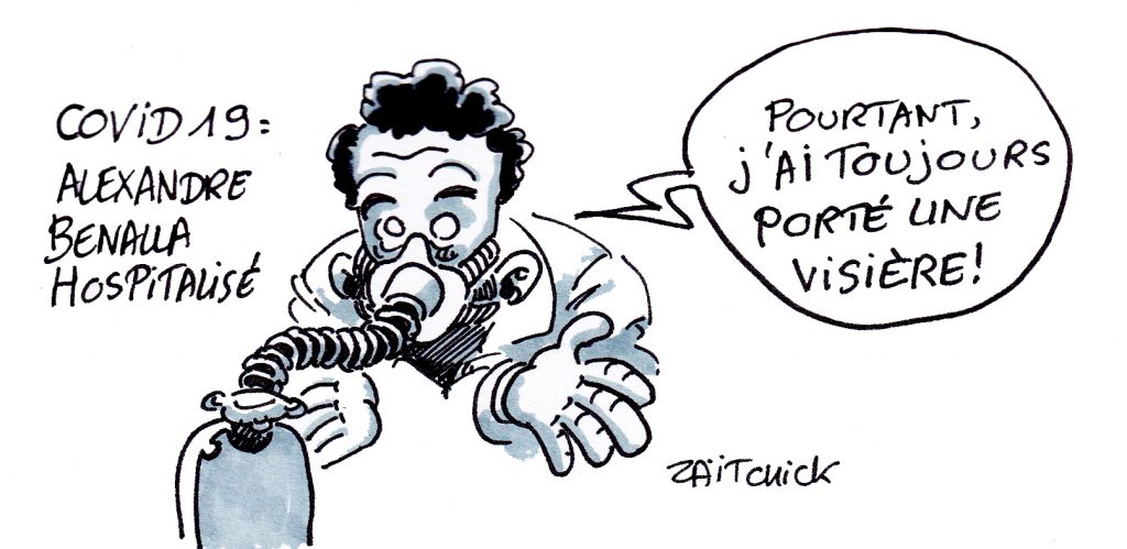 dessin presse humour Alexandre Benalla image drôle coronavirus covid-19 hospitalisation