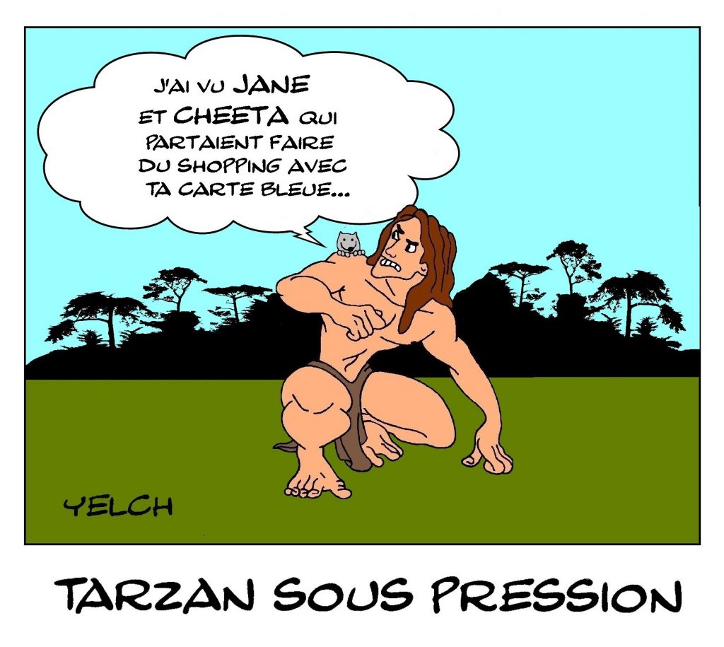 dessin presse humour Tarzan Jane image drôle Cheeta