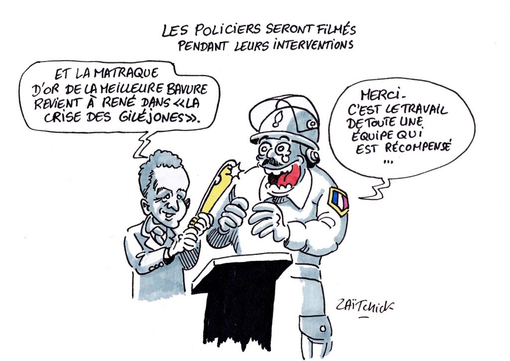 dessin presse humour Gérald Darmanin image drôle bavures policières matraque