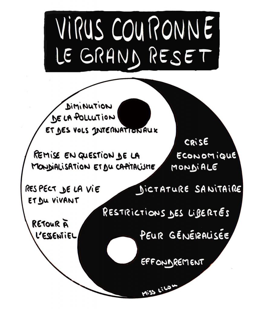 dessin presse humour coronavirus Covid-19 image drôle yin yang crise sanitaire