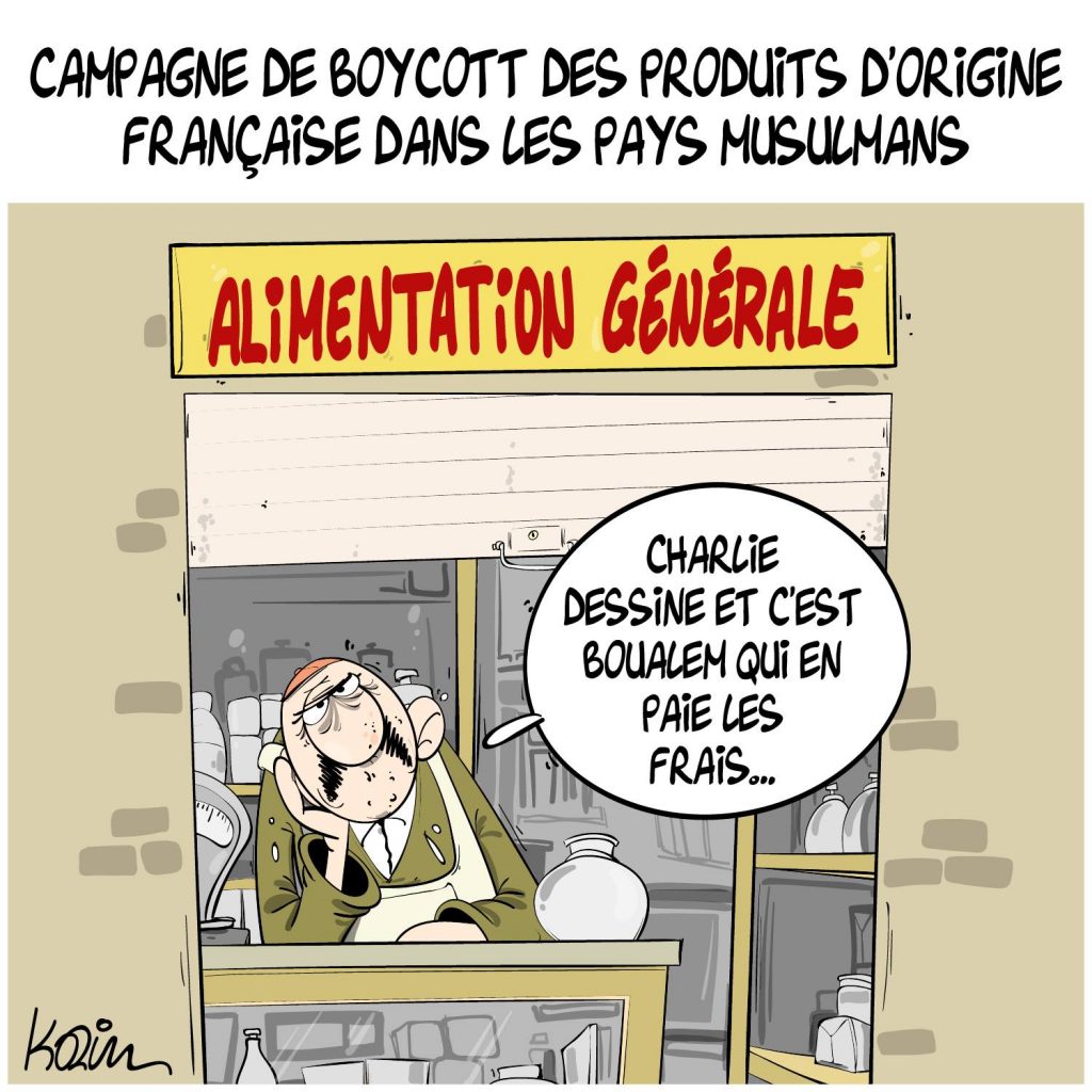 dessin presse humour pays musulmans Algérie image drôle boycott France