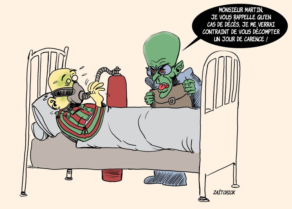 dessin presse humour coronavirus covid19 image drôle maladie jour carence