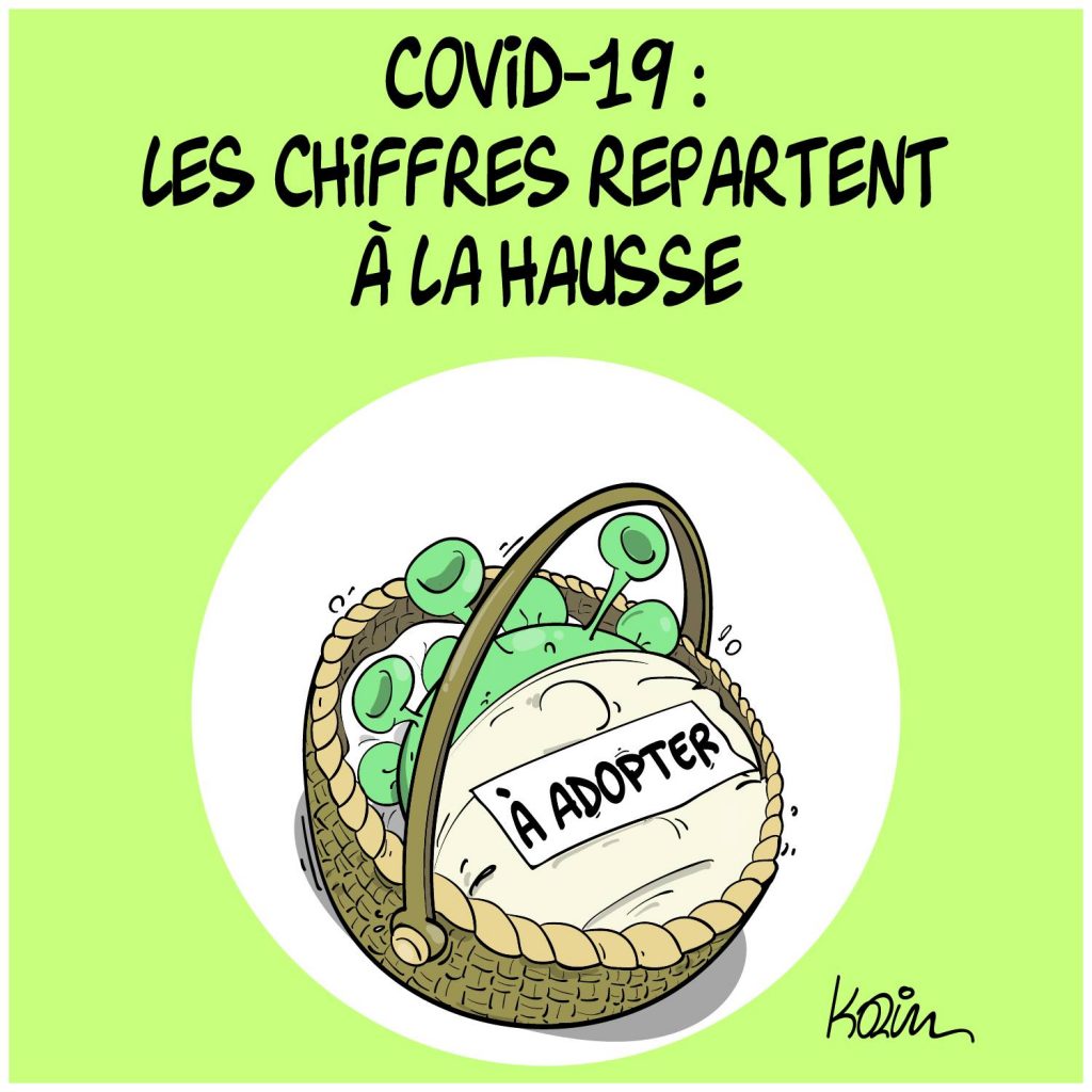 dessin presse humour coronavirus covid-19 image drôle chiffres hausse