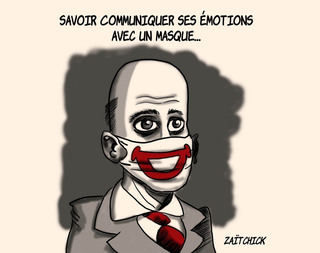 dessin presse humour coronavirus covid19 image drôle masque émotion Jean-Michel Blanquer