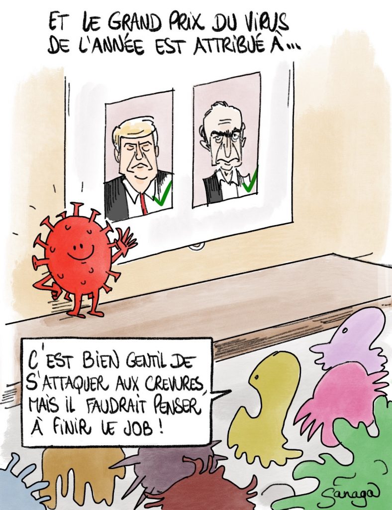 dessin presse humour coronavirus covid19 image drôle Donald Trump Éric Zemmour