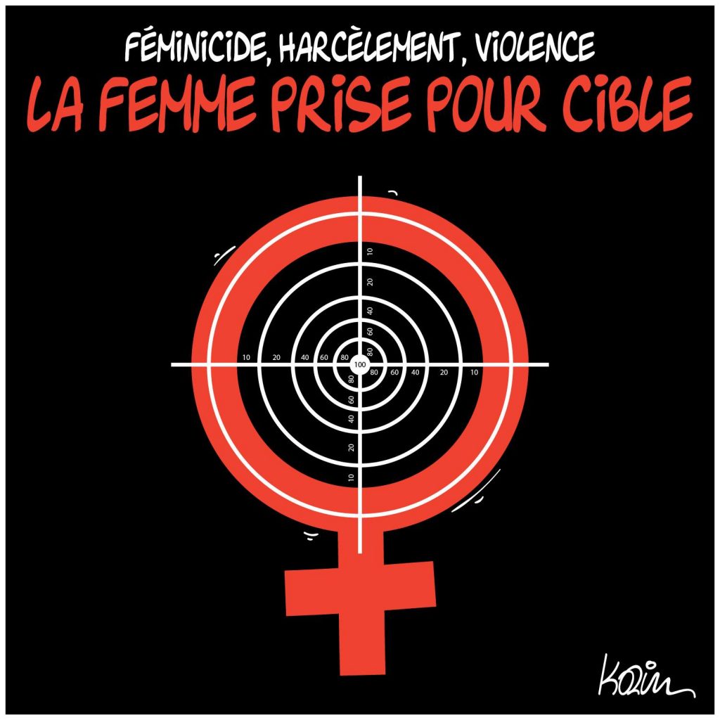 dessin presse humour féminicides harcèlement image drôle femmes cible