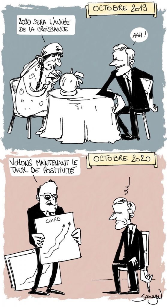 dessin presse humour coronavirus croissance image drôle Emmanuel Macron Jean Castex