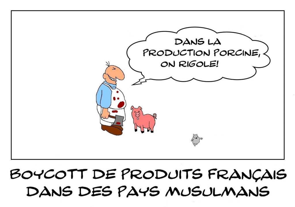 dessins humour islamistes musulmans image drôle boycott France porc