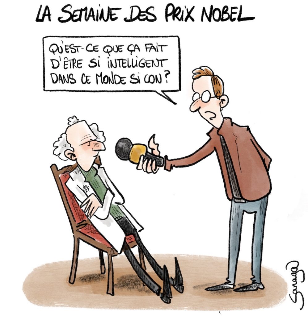 dessin presse humour prix Nobel image drôle intelligence connerie