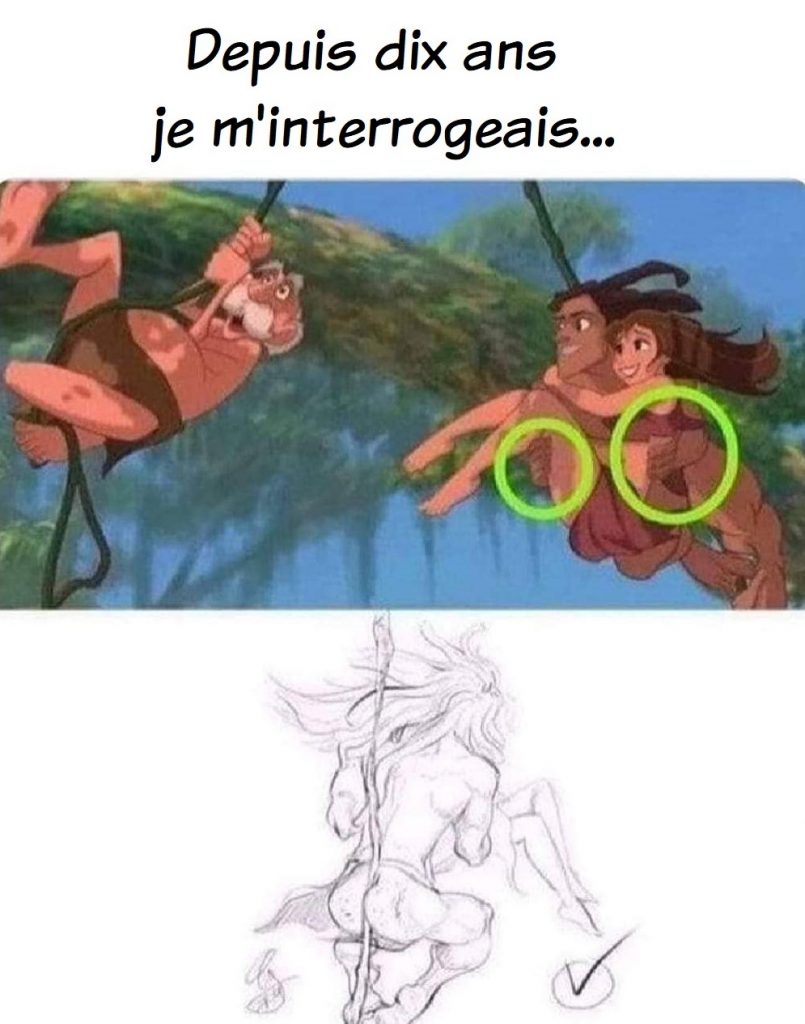 dessin humour Disney Tarzan image drôle liane mystère