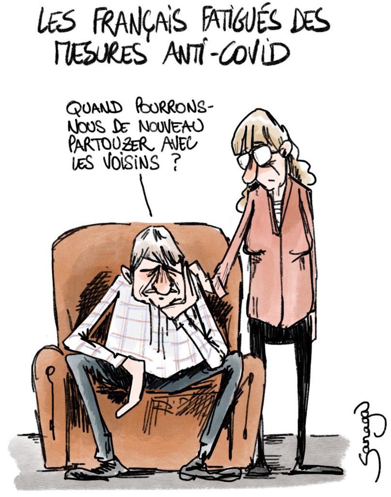 dessin presse humour coronavirus covid-19 image drôle fatigue crise sanitaire partouze