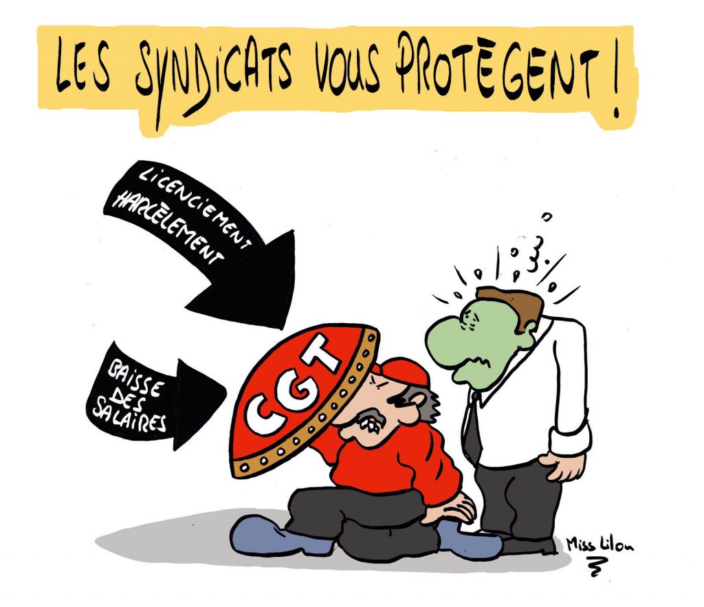 dessin presse humour salariés protection image drôle syndicat syndicalisme