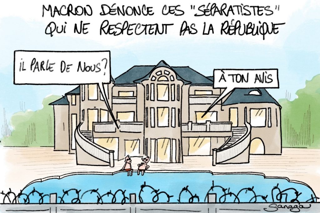 dessin presse humour Emmanuel Macron image drôle séparatisme