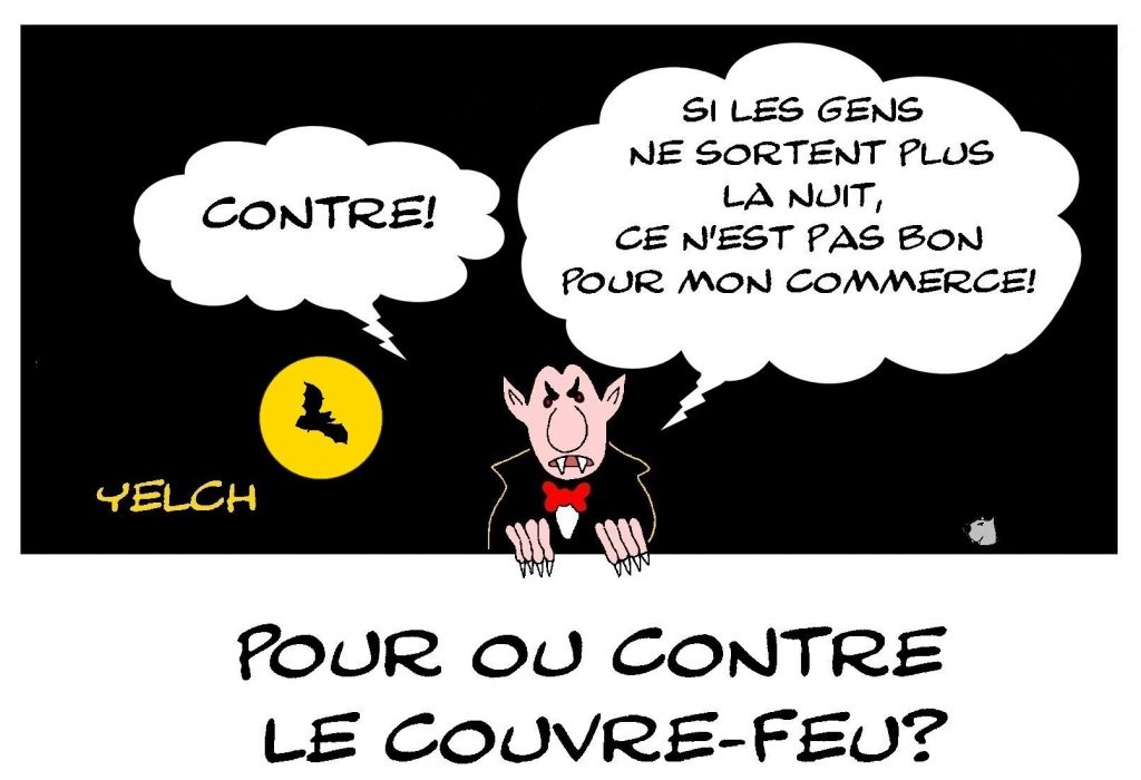 dessin presse humour coronavirus covid image drôle couvre-feu vampires