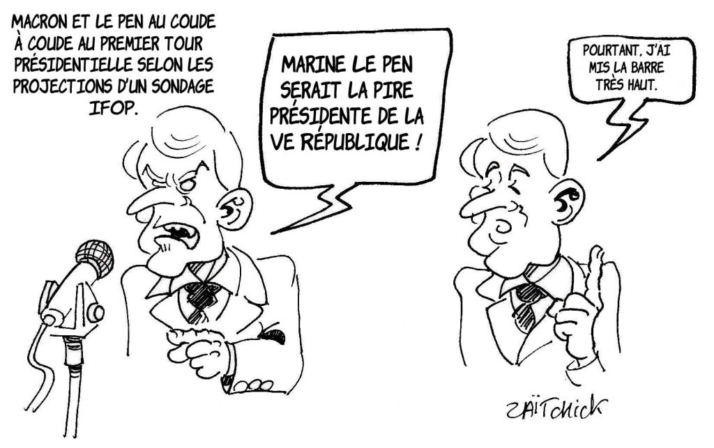 dessin presse humour Emmanuel Macron image drôle élection présidentielle 2022