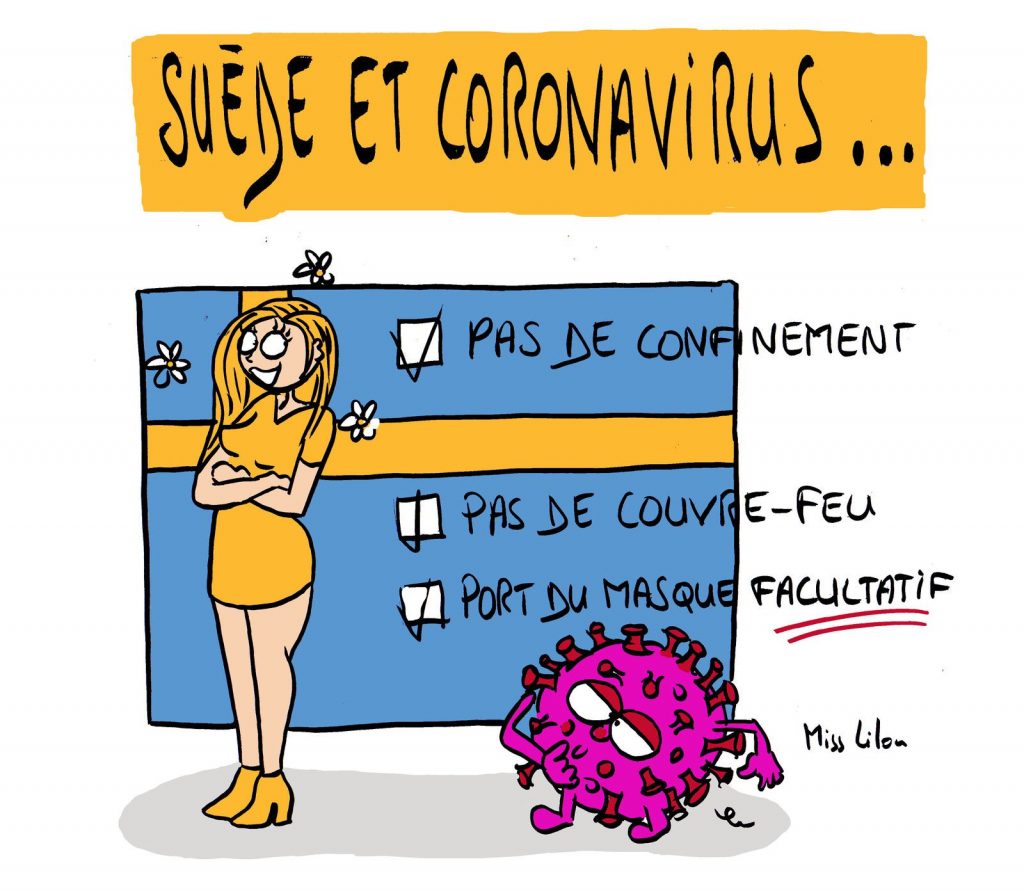 dessin presse humour coronavirus covid-19 image drôle Suède couvre-feu confinement