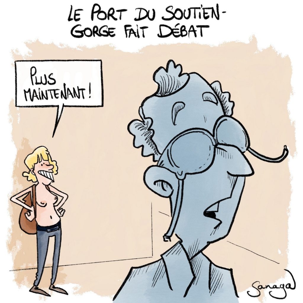 dessin presse humour port soutien-gorge image drôle débat féminisme