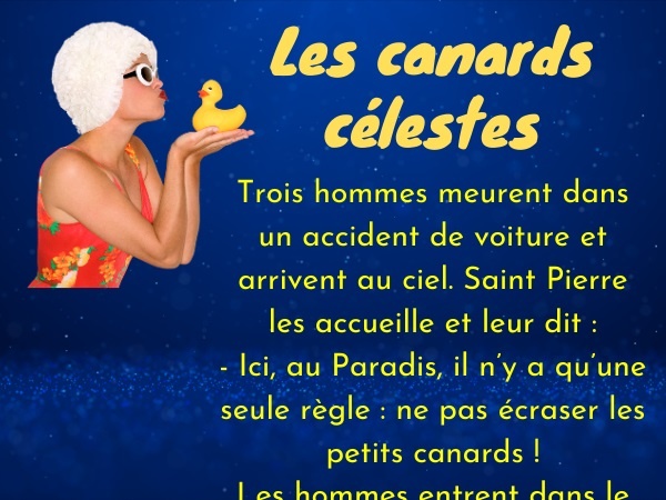 humour, blague Paradis, blague canards, blague règles, blague mocheté, blague Saint Pierre, blague punition