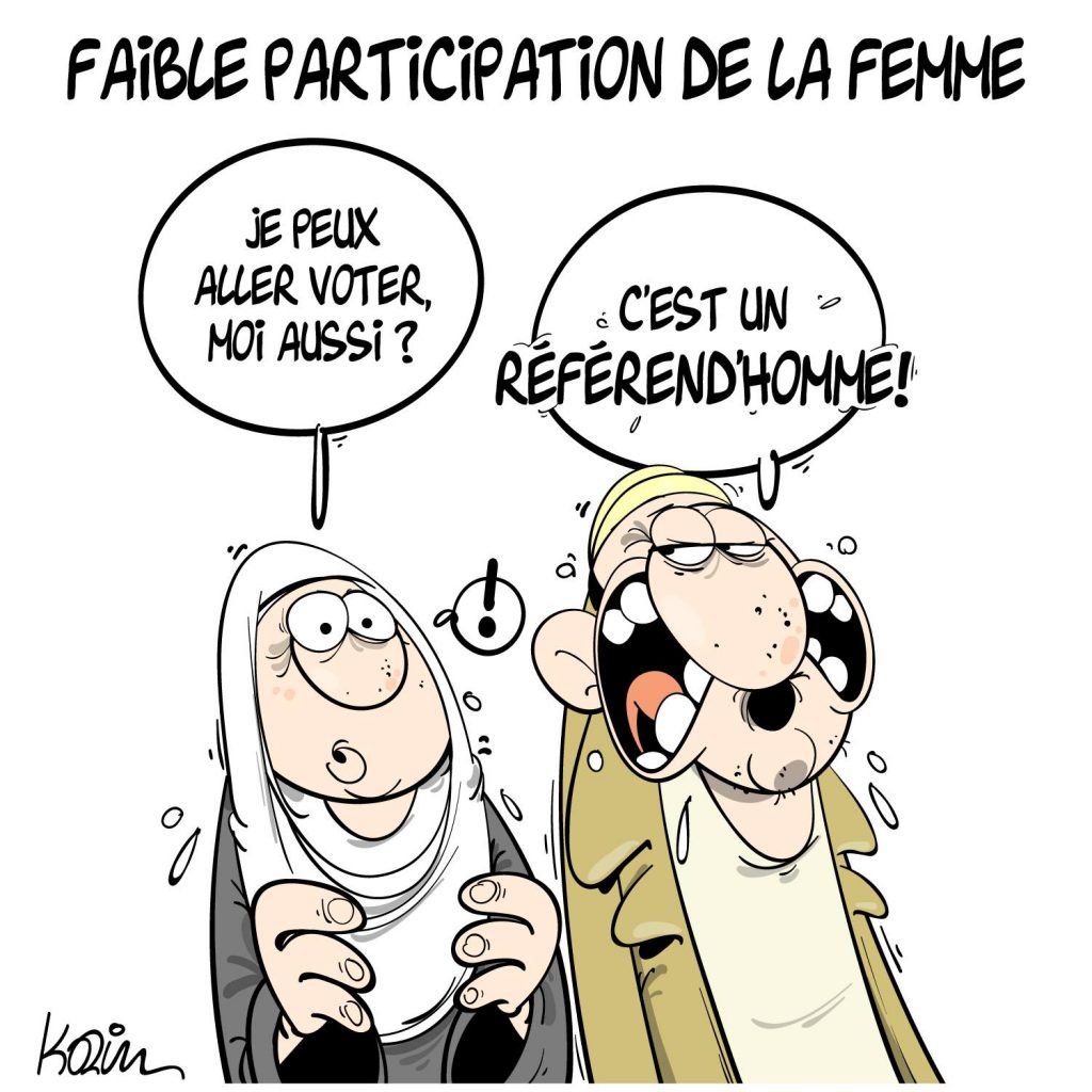 dessin presse humour Algérie référendum image drôle égalité femme homme