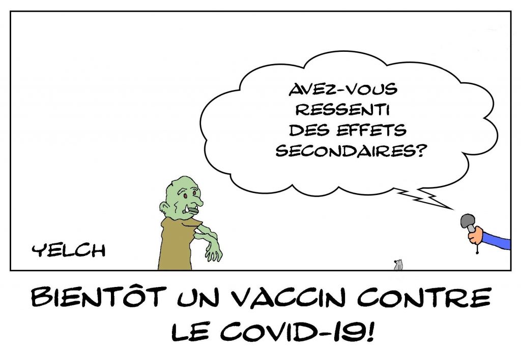 dessins humour coronavirus covid-19 image drôle vaccins effets secondaires zombis