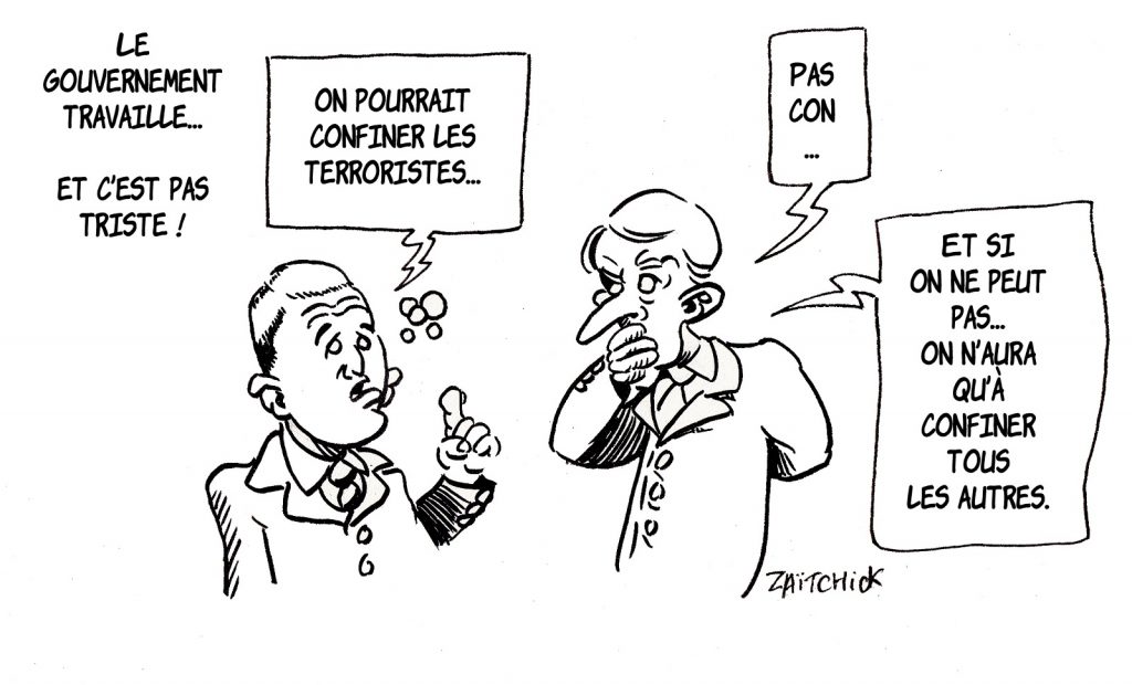 dessin presse humour terrorisme islamisme image drôle coronavirus confinement