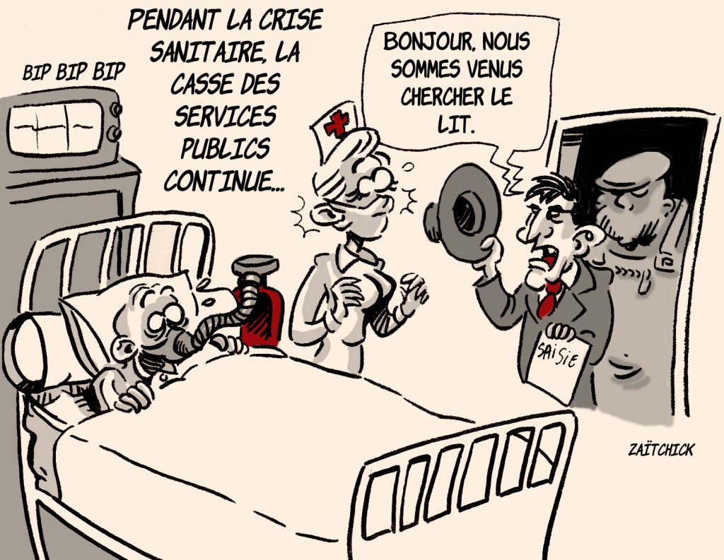 dessin presse humour coronavirus covid19 image drôle casse service public