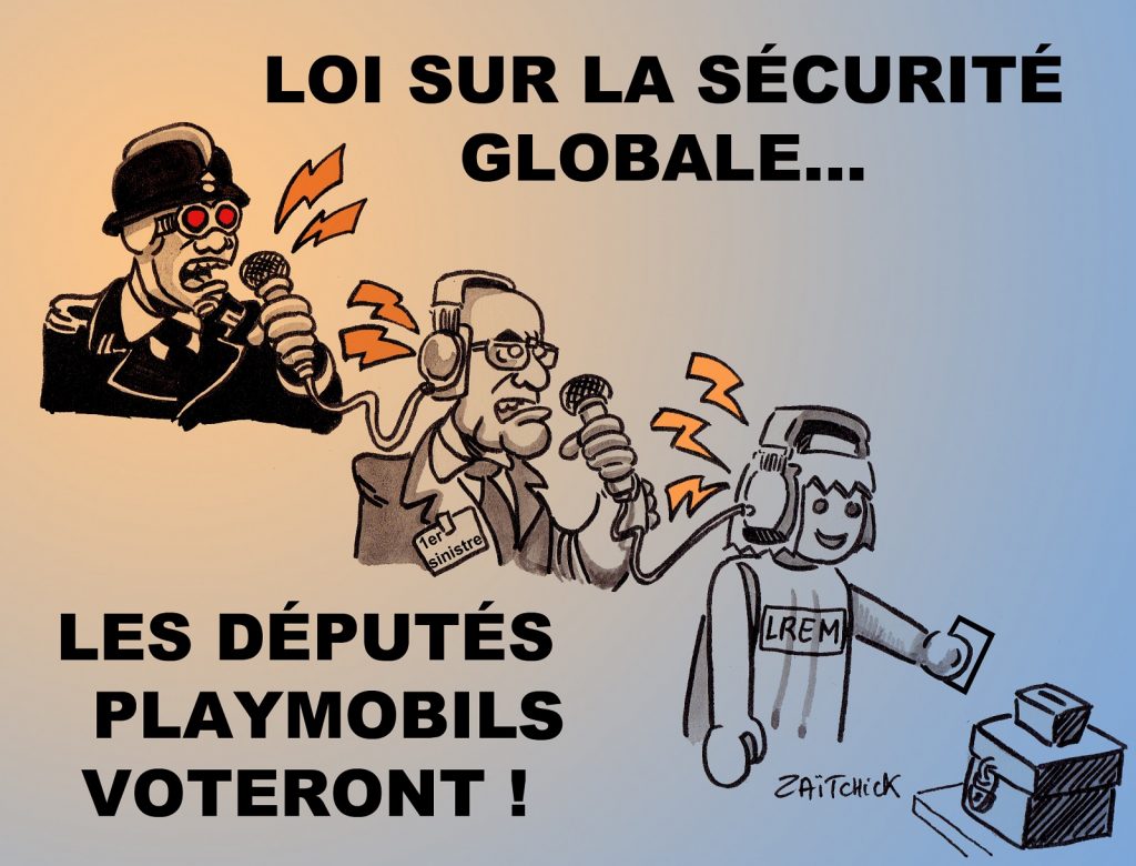 dessin presse humour loi sécurité globale image drôle vote députés LREM Playmobil