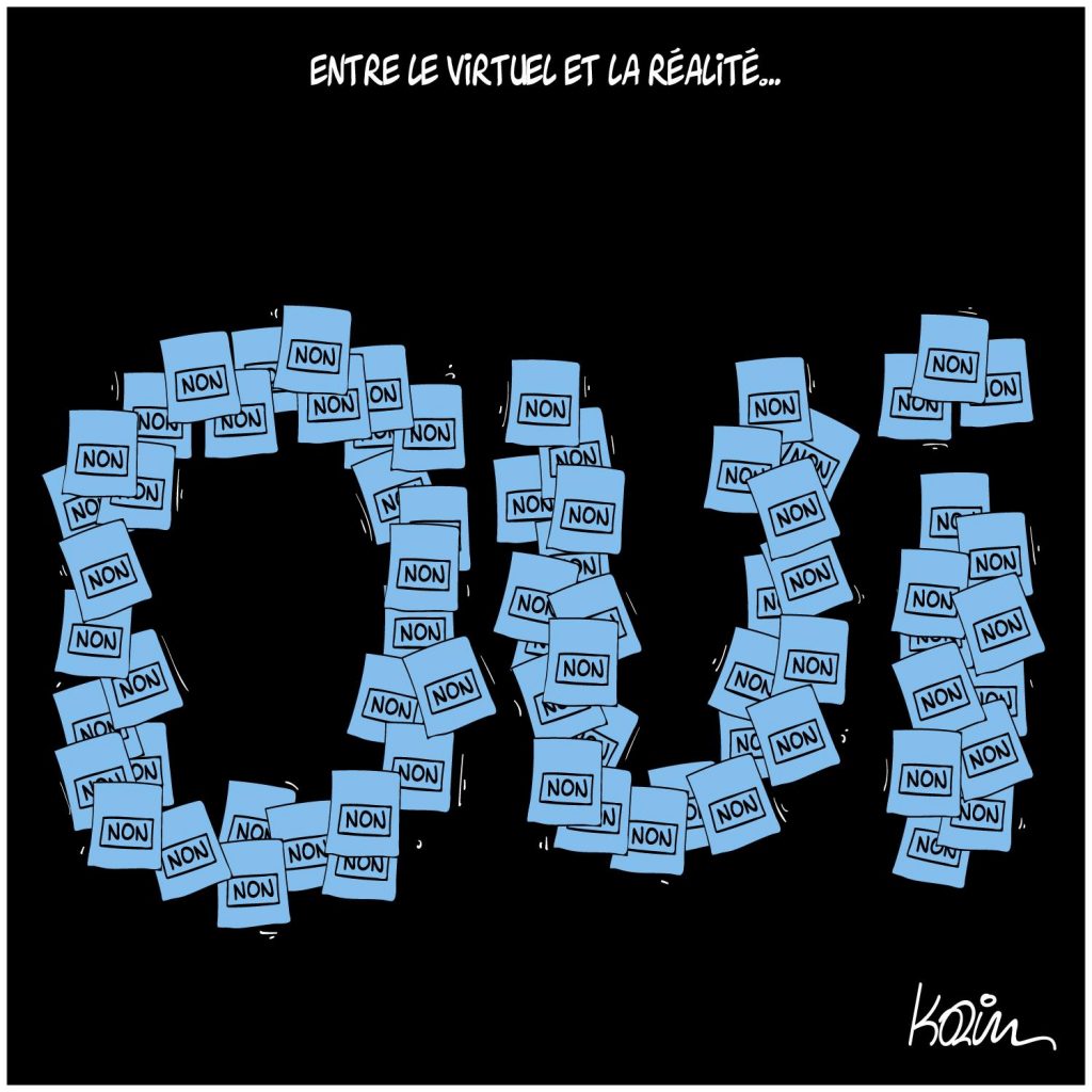 dessin presse humour virtuel réalité image drôle élections référendums