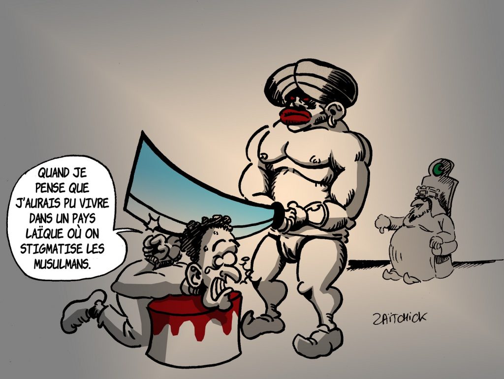 dessin presse humour islamisme laïcité image drôle stigmatisation musulmans charia