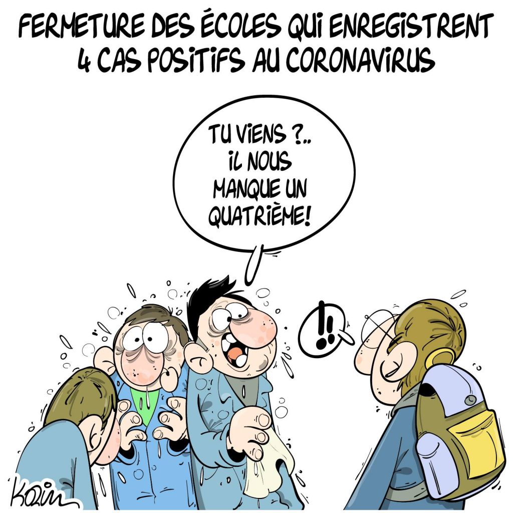 dessin presse humour coronavirus Algérie image drôle fermeture écoles