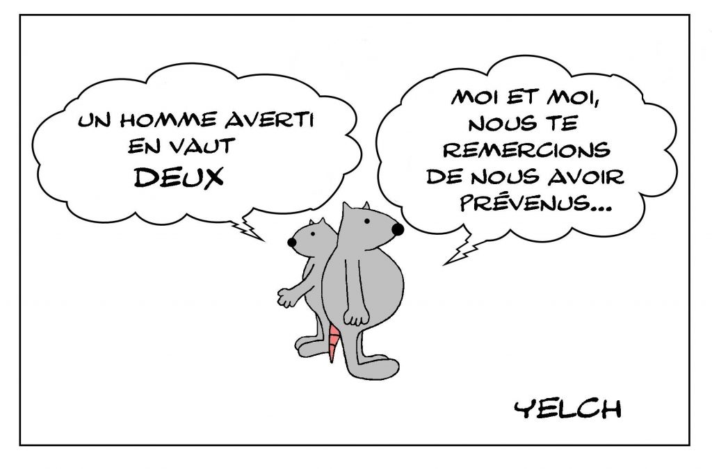 dessins humour proverbes dictons image drôle homme averti