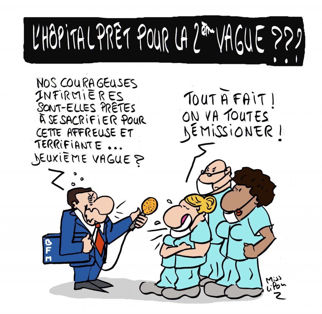 dessin presse humour coronavirus covid-19 image drôle hôpitaux infirmières